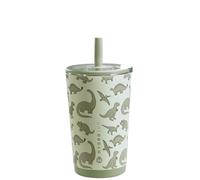 HydroJug Everyday Tumbler 14 oz - Ceramic-Lined Insulated Tumbler with Straw and Soft-Touch Lid, Cup Holder Friendly, Double-Wall Vacuum Insulation, Reusable Travel Cup - Dinosaur