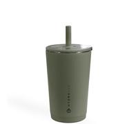 HydroJug Everyday Use Cup 14 oz - Ceramic Coated Insulated Cup with Straw and Soft Touch Lid, Cup Holder, Double Wall Vacuum Insulation, Reusable Travel Cup - Patio