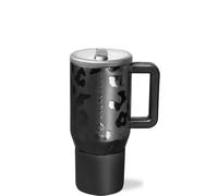 HydroJug Insulated Kids Water Bottle with Flip Straw and Handle, Leakproof and Durable, Perfect for School, Sports, Lunch, Travel and Camping, 590ml, Black Leopard