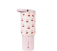 HydroJug Sport - Stainless Steel Tumbler with Straw, Vacuum Insulated, 20oz Leakproof Water Bottle, Ergonomic Design, Reusable, Dishwasher Safe, Rubber Base, Durable for Gym or Outdoors, Sweet Cherry