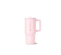 HydroJug Traveler - 20 oz Insulated Water Bottle with Handle & Flip Straw - Fits Cup Holder, Leak Resistant & Reusable - Gifts for Women & Men, Pink Sand