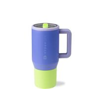 HydroJug Traveler - 20 oz Water Bottle with Handle & Flip Straw - Fits in Cup Holder, Leak Resistant Tumbler-Reusable Insulated Stainless Steel & Rubber Base - Gifts for Women & Men, Lime Rickey