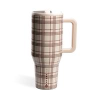 HydroJug Traveler - 32 oz Water Bottle with Handle & Flip Straw - Fits in Cup Holder, Leak Resistant Tumbler-Reusable Insulated Stainless Steel & Rubber Base - Gifts for Women & Men, Blair