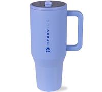 HydroJug Traveler - 40 oz Water Bottle with Handle & Flip Straw - Fits in Cup Holder, Leak Resistant Tumbler-Reusable Insulated Stainless Steel & Rubber Base - Gifts for Women & Men, Peri