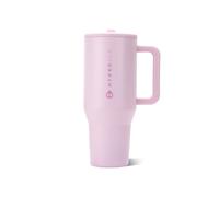 HydroJug Traveler - 40 oz Water Bottle with Handle & Flip Straw - Fits in Cup Holder, Leak Resistant Tumbler-Reusable Insulated Stainless Steel & Rubber Base - Gifts for Women & Men, Sweet Pea