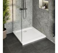 Hydrolux® 760 x 760 x 45mm White Bathroom Shower Tray for Enclosures Cubicles & Wet Room with Waste, Square