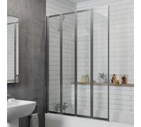 Hydrolux Four Panel Folding Bath Shower Screen 1000mm - Chrome Frame 4mm