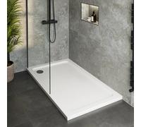Hydrolux Low Profile 1200 x 760mm Shower Tray with Black Waste