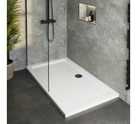 Hydrolux Low Profile 1700 x 800mm Shower Tray with Black Waste
