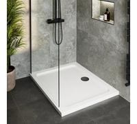Hydrolux Low Profile 900 x 800mm Shower Tray with Black Waste