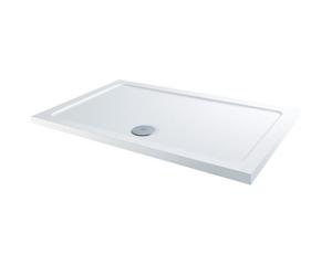 Hydrolux Modern Rectangular Shower Tray 1700X800mm Low Profile Lightweight White Waste