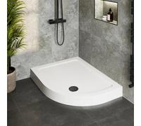 Hydrolux Raised 1200 x 900mm Offset Quadrant Shower Tray with Black Waste - RH Entry