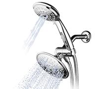 Hydroluxe® 30-Setting Ultra-Luxury 3 Way 6 Inch Rainfall Shower-Head/Handheld Shower Combo with Patented ON/Off Pause Switch (Premium Chrome)