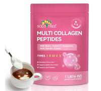 Hydrolysed Collagen Peptides Powder - Multi Collagen with Types I, II, III, V, X - Biotin & Vitamin C Added Hyaluronic Acid - Unflavoured, Grass-Fed, Non-GMO, Easy Mix - 454g (30 Servings)