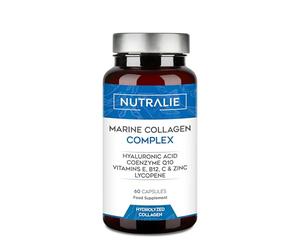 Hydrolysed Marine Collagen + Hyaluronic Acid Q10 VIT C E - Vitamins C E and Q10-100% Type I Collagen Peptides - 60 Nutralie Capsules