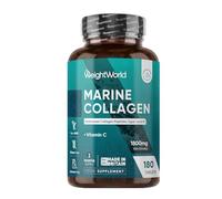 WeightWorld Hydrolysed Marine Collagen Tablets 1800mg - 2 Months Supply - Type I & III Peptides - with Vitamin C - 180 Tablets
