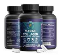 Hydrolysed Marine Collagen with Hyaluronic Acid & Vitamin C - 2300mg per Serving - High Strength Collagen Supplements for Women and Men - 60 Capsules