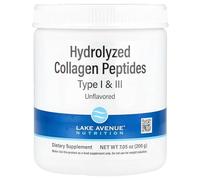 Hydrolyzed Collagen Peptides, Type I & III, Unflavored, 7.05 oz (200 g), Lake Avenue Nutrition
