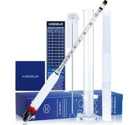 Hydrometer Alcohol Meter Kit, Hydrometer Alcohol 0-200 Proof and Tralle, Alcohol Tester for Liquor, Alcohol Hydrometer for Moonshine, Liquor, Spirits, Proofing, Distilling, with Hydrometer Test Jar