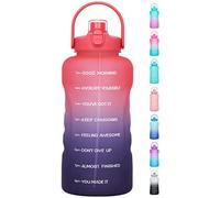 HydroPal 1 Gallon Water Bottles with Straw, 128 oz Water Bottle BPA Free Innovative 2-IN-1 Lid Gym Bottle with Times to Drink Motivational, Large for Sports Fitness Camping Water Jug （13.8X5.5 inch）