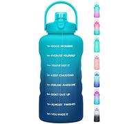 HydroPal 1 Gallon Water Bottles with Straw, 128 oz Water Bottle BPA Free Innovative 2-IN-1 Lid Gym Bottle with Times to Drink Motivational, Large for Sports Fitness Camping Water Jug （13.8X5.5 inch）