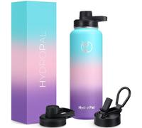 HydroPal Stainless Steel Drinking Bottle, 1.2 L, BPA-Free, Suitable for Carbonated Drinks, Insulated Thermos Flask with Straw and 2 Lids, Leak-Proof Insulated Bottle for Children, Sports, Fitness