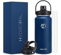 HydroPal Stainless Steel Water Bottle, 1200 ml/1900 ml with Straw and Handle, BPA-Free, Suitable for Carbonated Drinks, Metal, Aesthetic Drinking Bottle for Gym (Cobalt Blue, 1900 ml)