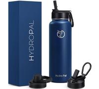 HydroPal Vacuum Insulated Stainless Steel Water Bottle, 1200ml/1000ml/750ml- 2 Lids (Straw Lid and Spout Lid), 2 Straws Water Bottle for 12 Hours Hot & 24 Hours Cold Drinks, Great for Work, Travel