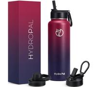 HydroPal Vacuum Insulated Stainless Steel Water Bottle, 1200ml/1000ml/750ml- 2 Lids (Straw Lid and Spout Lid), 2 Straws Water Bottle for 12 Hours Hot & 24 Hours Cold Drinks, Great for Work, Travel