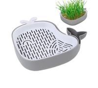 Hydroponic Cat Grass Planter - Hollow Soilless Sprout Tray with Whale Design | Multi-Layer Cat Grass Pot for Pets, Kittens and Cats, Mess-free Hydroponic Growth Box for Feeding