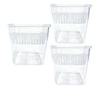 Hydroponic Flower Pot - 11cm Slotted Mesh Net | ABS Orchid Planter Container, 3 Piece Transparent Root Control Basket for Hydroponics System Bedroom Kitchen Living Room