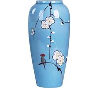 Hydroponic Flower Vases Porcelain Ceramics Vases Simple Creative Retro Hand Drawn Vase Floral Flower Arrangement for Home Decor Living Room Home Multi-Function Decorative Vase(Small16cm)