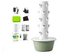 Hydroponic Garden Tower with LED Grow Lights and Self-Watering System for Indoor Herb and Vegetable Growing