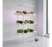 Hydroponic Grow Kit, 3 Layer 108 Plant Sites 12 Food-Grade PVC-U Pipes Hydroponics Planting System with Water Pump, Pump Timer, Nest Basket and Sponge for Leafy Vegetables