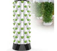 Hydroponic Grow Kit, Vertical Garden Tower with Hydro Pump for Fresh Herbs, Fruits, Vegetables - 10 Floors for Home Indoor Gardening, Easy to Use Hydroponic System