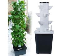 Hydroponic Growing System - 30 Pods Tower Garden Kit for Herbs, Fruits, and Vegetables with Timer and Hydrating Pump, 15 Holes