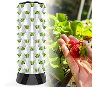 Hydroponic Growing System - 8-Layer Tower with 64 Plant Sites, Food-Grade PVC, Includes Pump, Timer, and Adapter for Efficient Indoor Gardening