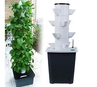 Hydroponic Growing System - Indoor Tower Garden for Herbs, Fruits & Vegetables - Complete Aeroponics Kit with Timer, Pump & Net Pots for Home Gardening