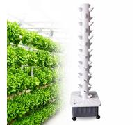 Hydroponic Growing System Tower Set for 15 Floors and 45 Holes, Vertical Hydroponics Kit for Home Gardening and Aquaponics, Complete Growing Solution