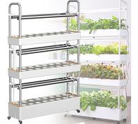 Hydroponic Growing System with Automated LED Lights, Vertical Farming Tower for Indoor Soilless Cultivation