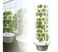 Hydroponic Growing System with LED Grow Light, Adjustable Vertical Garden Tower for Indoor Herb and Vegetable Cultivation