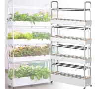 Hydroponic Growing System with LED Grow Light, Indoor Self-Watering Kit for 48-120 Plants, Perfect for Herbs Fruits Vegetables
