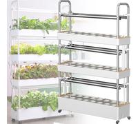 Hydroponic Growing System with LED Grow Light, Indoor Self-Watering Kit for 48-120 Plants, Perfect for Herbs Fruits Vegetables