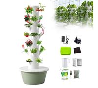 Hydroponic Growing Tower with LED, 5/7/9 Layer Soilless Planter for Indoor Herbs Vegetables, Space-Saving Vertical Garden System with Pump and Nutrients, Easy Assembly for Balcony Home Office