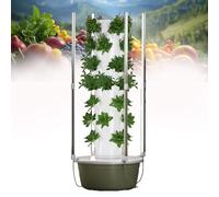 Hydroponic Growing Tower with LED Light, 5/7/9 Tier Soilless Plant System for Indoor Herbs Vegetables, Space-Saving Vertical Garden with Pump and Nutrients