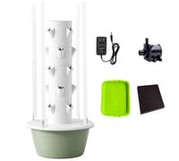 Hydroponic Growing Tower with LED Light for Indoor Herb and Vegetable Gardening, Vertical Planter System