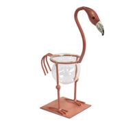 Hydroponic Home Décor - Pink Metal Flamingo Des 2