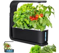 Hydroponic Indoor Herb Garden with LED Grow Light, 10-Hour Timer, Adjustable Light Stand, Transparent Water Level Monitor for Easy Growing