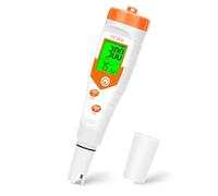 Hydroponic pH EC Meter, 4 in 1 pH Conductivity TDS Temp Tester, Simultaneous Display pH PPM for Base Reservoir Water, Continuous Monitor of pH EC for Growing Nutrient, DWC System, Aeroponic Garden