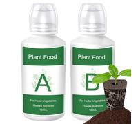 Hydroponic Plant Food - A And B Fertilizer Solution, Natural Fast Thriving Nutrients | Low Maintenance Liquid Formula With Balanced PH, Oxygen Boost For Home Gardening, Greenhouses, And Urban FarmingH